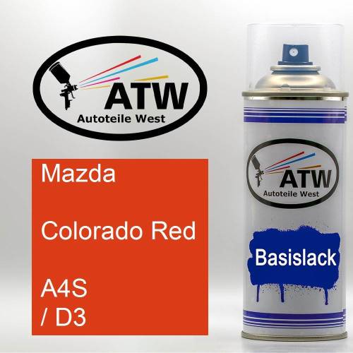 Mazda, Colorado Red, A4S / D3: 400ml Sprühdose, von ATW Autoteile West.